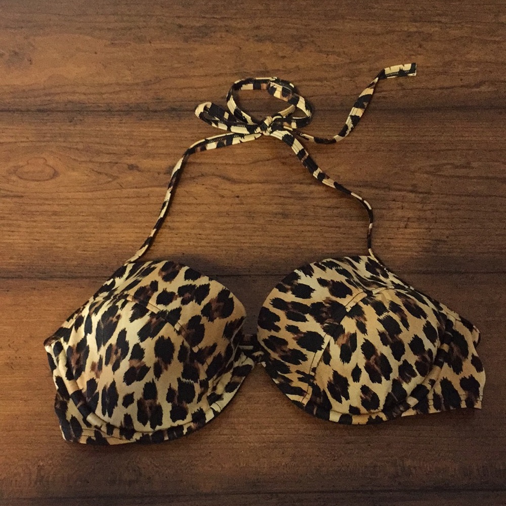 Cheetah print swim halter top